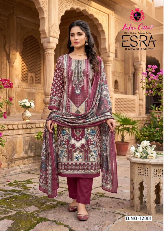 Nafisa cotton esra vol-12 karachi cotton dress materials wholesale